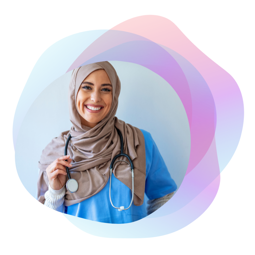Happy Muslim Female Nurse with stethoscope
